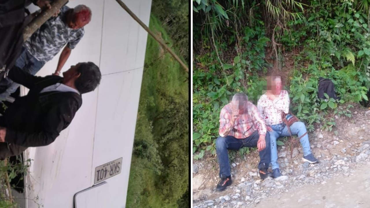 Un bus que cayó al abismo dejando alrededor de 10 personas afectadas