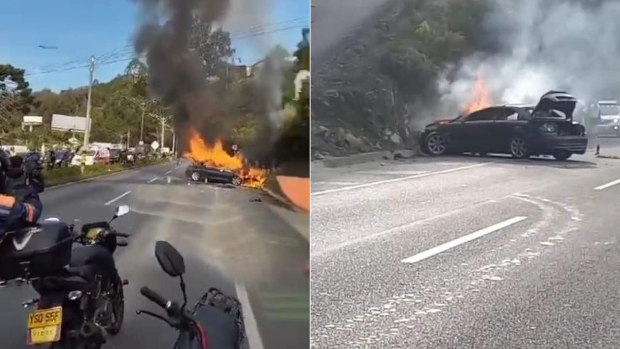 Atención: se presenta incendio vehicular en Envigado