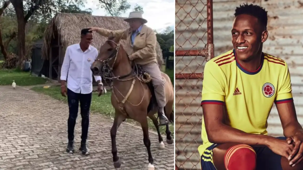 Yerry Mina visitó al expresidente Álvaro Uribe en su finca de Rionegro, Antioquia