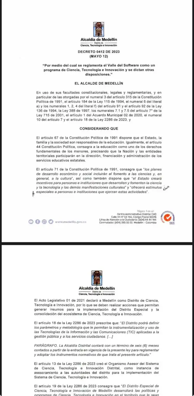 ¡Llevado ante la justicia! Exalcalde Daniel Quintero sería imputado por escándalo del lote de Aguas Vivas 1 Decreto-firmado-Quintero-1