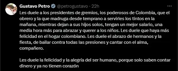 Día Cívico: Gobernadores y Alcaldes de Colombia no se sumaron al decreto emitido por Petro 2 MENSAJES DE PETRO DOS