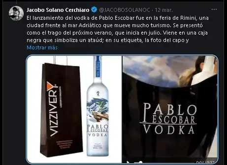 “Deberían retirarlo del mercado”: alcalde Federico Gutiérrez sobre venta de vodka con el nombre de Pablo Escobar 2 Federico Gutiérrez rechaza la comercialización del vodka Pablo Escobar