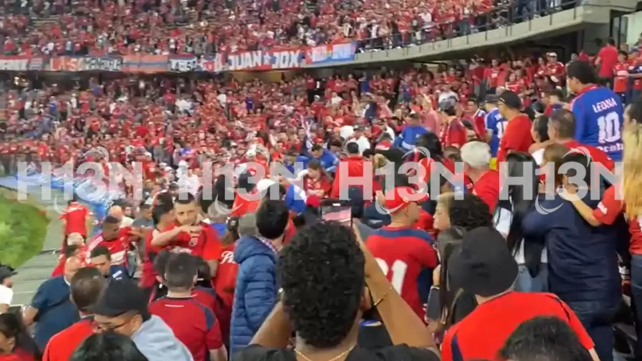 Algunos hinchas quisieron armar bochinche cuando terminó el partido entre el DIM y Santa Fe