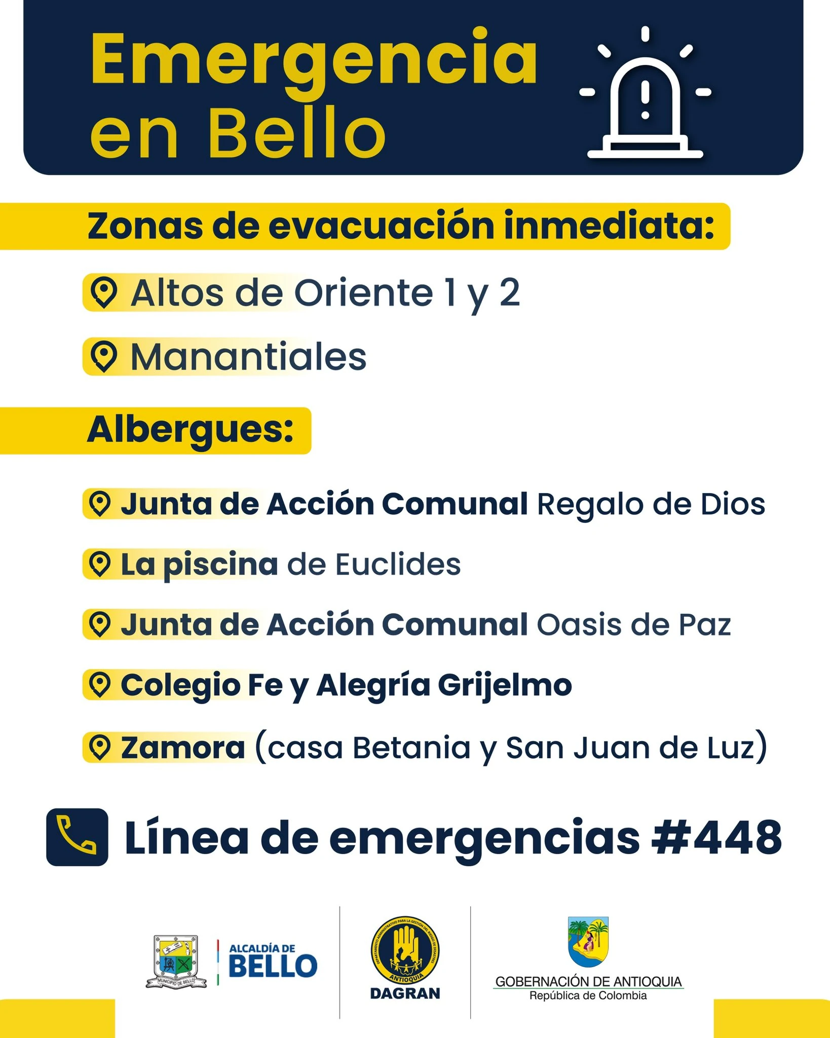 Alcaldía de Bello da nuevo reporte tras tragedia en Granizal: no paran los rescates y ayudas 1 ALBERGUES Bello