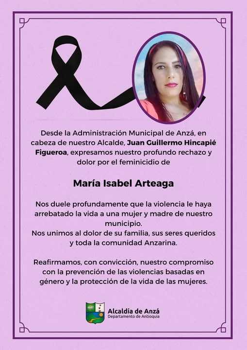 María Isabel, de 35 años, fue víctima de feminicidio a manos de su pareja en Anzá: la asesinó con arma blanca 2 Alcaldia Anza