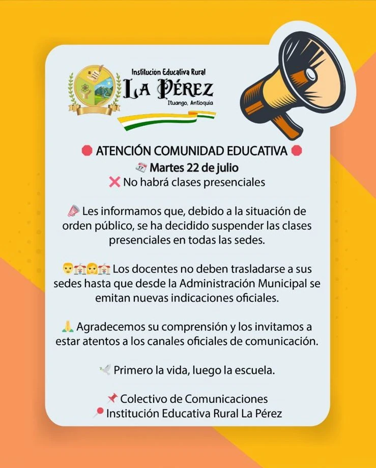 Enfrentamientos entre grupos armados generan incertidumbre y dejan sin clases a 19 escuelas en Ituango 1 Comunicado-colegio-Ituango